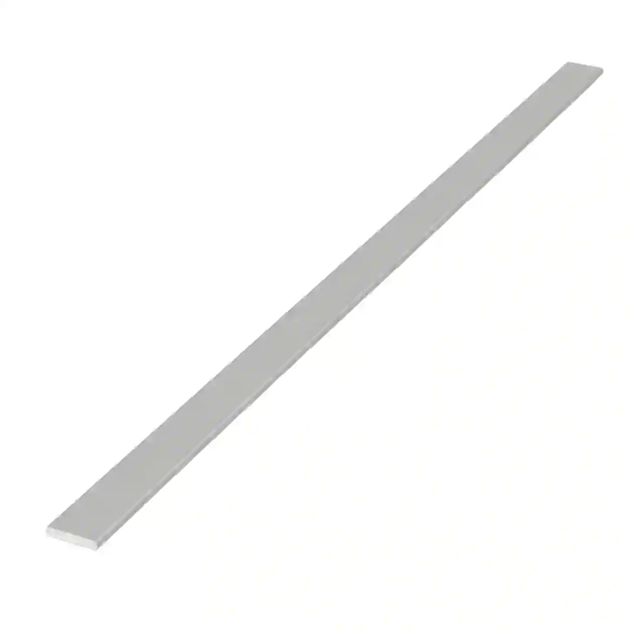 Plochý hliníkový profil ELOX 25x2mm stříbrný pro LED pásky pohled ze strany bez kanálu eloxovaný